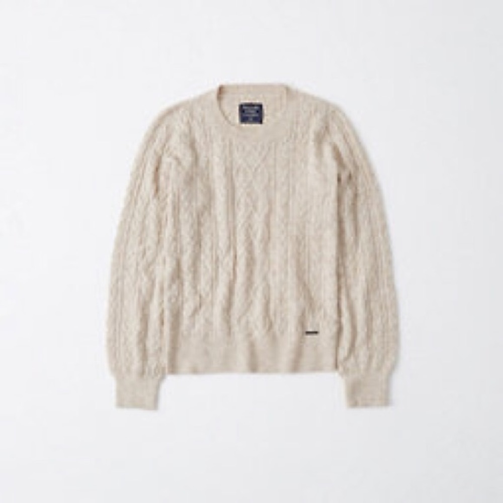 Cable Knit Crewneck Sweater Abercrombie & Fitch XS